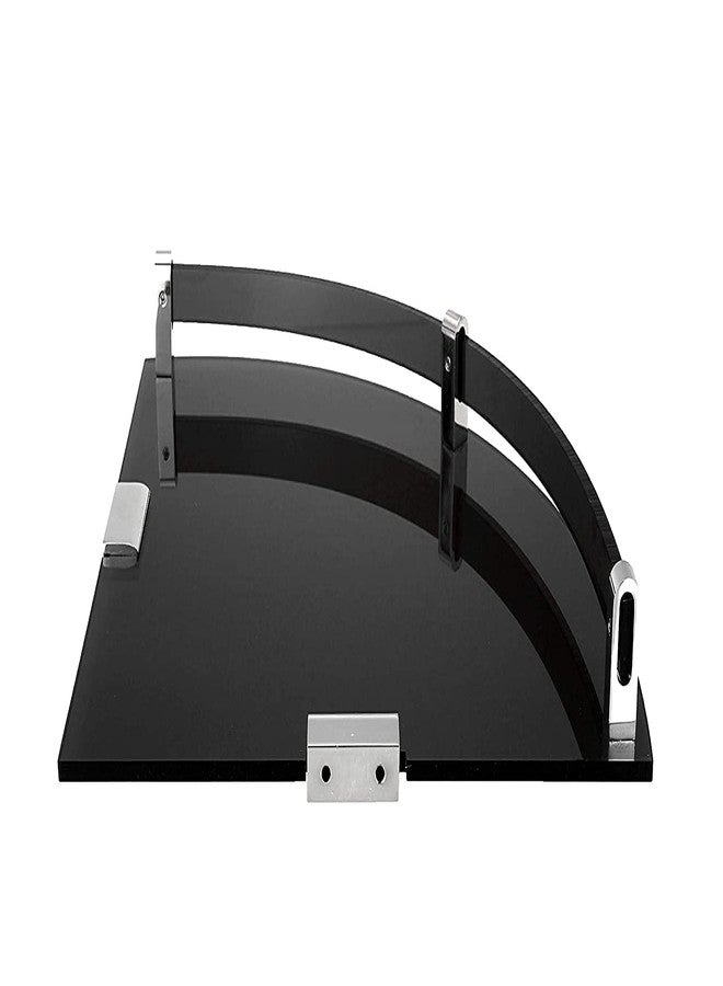 QUISTAL 10x10 Inch Acrylic Wall Mount Multipurpose Modern Corner Shelf for Bathroom, Kitchen, Bedroom (Pack of 1, Black) - Image 4